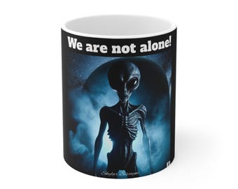 Außerirdische Tasse, Außerirdische Kaffeetasse, Außerirdische Teetasse, UFO Trinktasse, Halloween Geschenk für Science-Fiction-Fan
