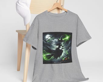 Griezelig vliegend heksen-T-shirt | Halloween heksen-T-shirt