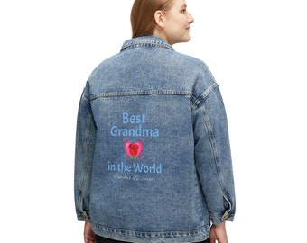 Best Grandma in the World. Women's Denim Jacket