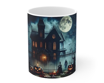 Victorian Haunted House Mug | Spooky Victorian Mansion Coffee Cup