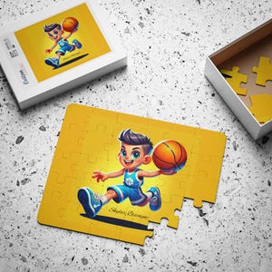 Puzzle dla dzieci, 30 elementów - Koszykarz z kreskówki. Zabawna układanka dla dzieci, gra o tematyce sportowej, aktywność w pomieszczeniach, zabawka edukacyjna,