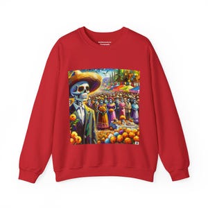 Day of the Dead Unisex Sweatshirt, Día de Muertos Crewneck Jumper, Skull Dia de los Muertos Pullover, Halloween Sweatshirt, Gothic Clothing