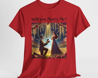 Romantic Proposal Tee - Perfect for Engagements, Wedding Announcements, Couples, Celebrate Love, Unisex Gift Idea, Memorable Moments