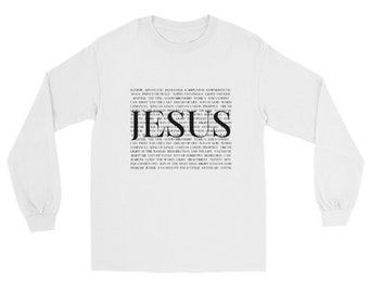 Títulos de Cristo, camisa de manga larga para hombre