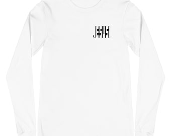 Jesús (letras negras) Camiseta de manga larga unisex