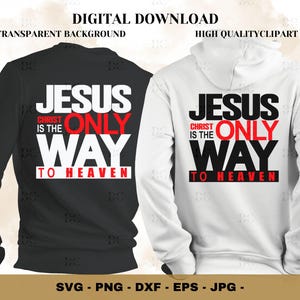 Jezus Christus is de enige weg naar de hemel, christelijk religieus Jezus-ontwerp, inspirerend bijbelcitaat, hoge kwaliteit, transparante achtergrond.