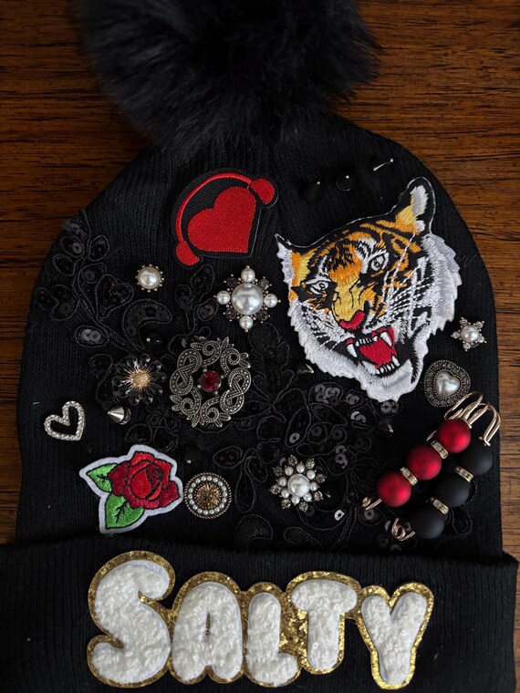Black Knit Beanie with Embellishments Amiri Crystal-embellished Ribbed-knit Beanie - Black - One  main image 2