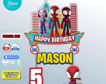 Personalized Spidey Birthday Cake Topper (PDF File)