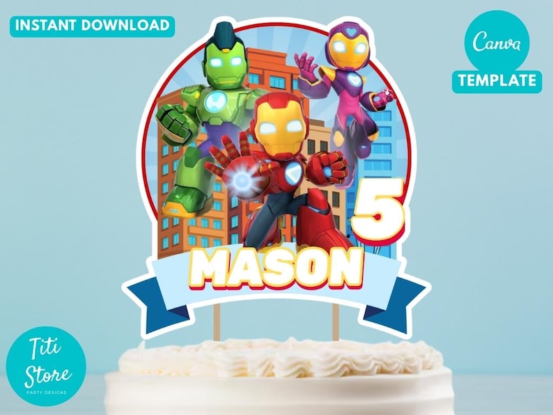 Iron Man Birthday Cake Topper