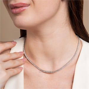 Stunning 10CT Lab Diamond Tennis Necklace with Round Cut Four Prong Setting Beautiful Wedding Jewelry Gift for Her Timeless Diamond Jewelry