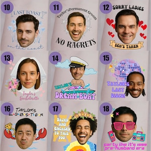 Funny Custom Face Temporary Tattoos, Bachelorette Party Favors image 6