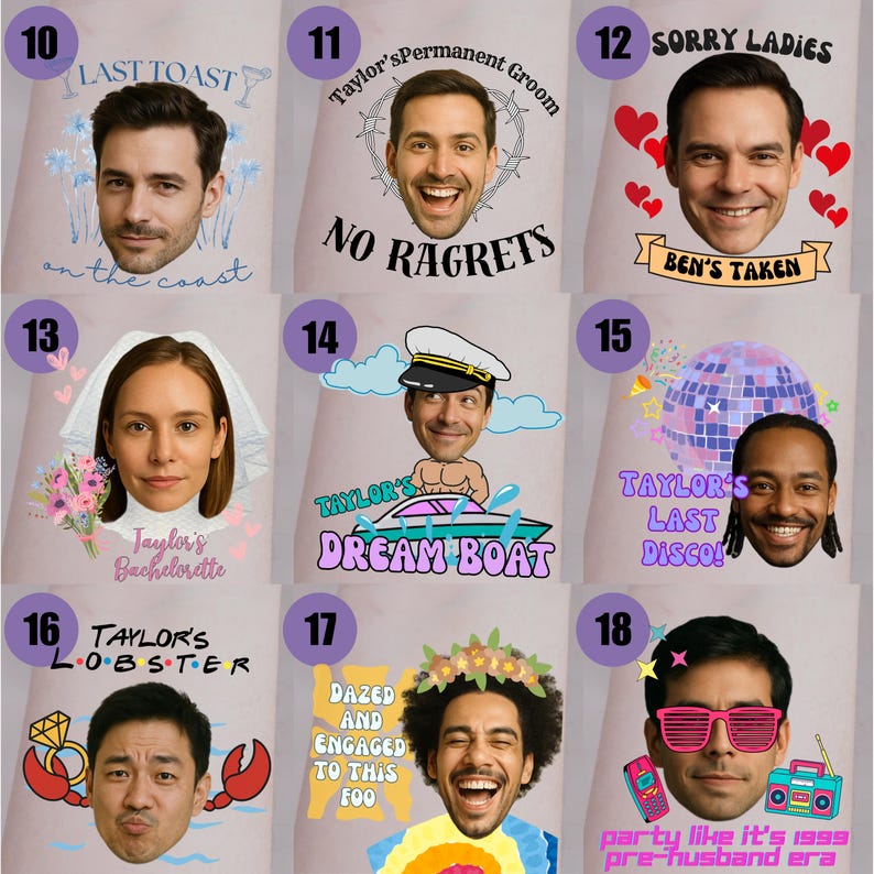 Funny Custom Face Temporary Tattoos, Bachelorette Party Favors image 6