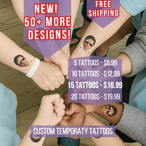 Bachelorette Tattoos, Groom Face Tattoo, Party Favors, Custom Temporary Tattoo, Bachelorette Party Favor, Personalized Tattoo, Wedding Favor