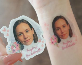 Personalized Bachelorette Party Favor Tattoos - Custom Bride Face