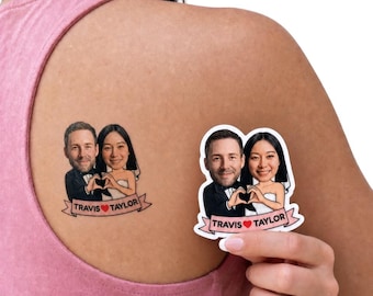 Funny Custom Temporary Tattoos for Weddings, Anniversary, Bachelorette Party