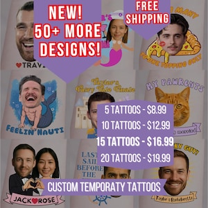 Bachelorette Tattoos, Groom Face Tattoo, Party Favors, Custom Temporary Tattoo, Bachelorette Party Favor, Personalized Tattoo, Wedding Favor