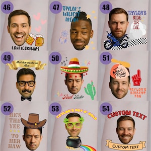 Funny Custom Face Temporary Tattoos, Bachelorette Party Favors image 10