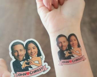 Custom Groom Face Favors - Personalized Bachelorette Party Tattoos