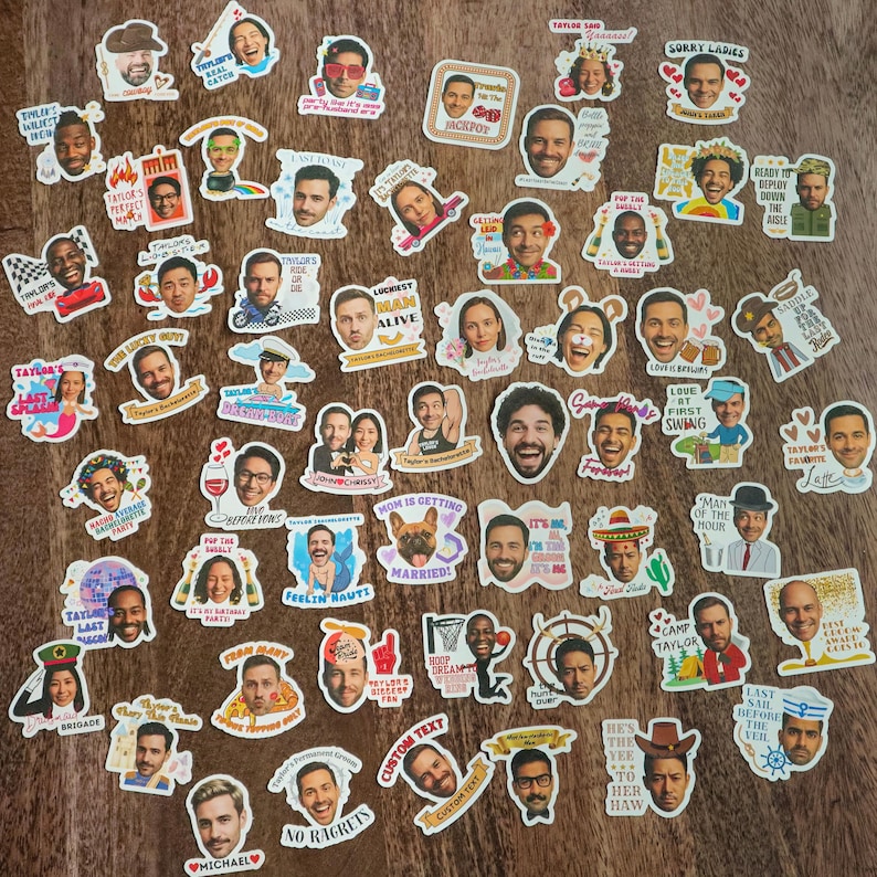 Funny Custom Face Temporary Tattoos, Bachelorette Party Favors image 4