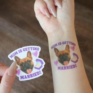 Personalized Bachelorette Party Favor Tattoos - Custom Dog Cat Face
