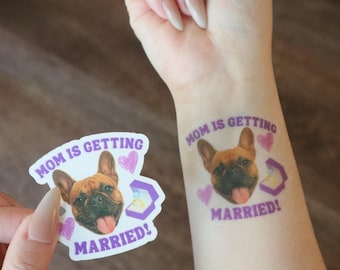 Personalized Bachelorette Party Favor Tattoos - Custom Dog Cat Face