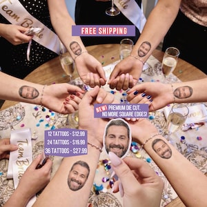 Funny Custom Face Temporary Tattoos, Bachelorette Party Favors