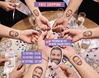 Funny Custom Face Temporary Tattoos, Bachelorette Party Favors