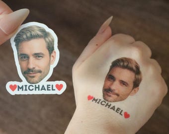 Custom Cutout Groom Face - Personalized Bachelorette Party Favor Tattoos