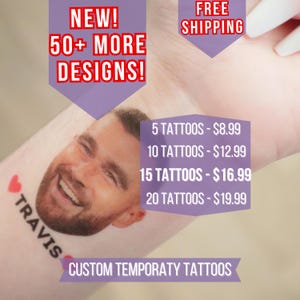 Bachelorette Tattoos, Groom Face Tattoo, Party Favors, Custom Temporary Tattoo, Bachelorette Party Favor, Personalized Tattoo, Wedding Favor