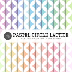 Kreis Gitter Digital Papier Muster, Nahtlos, 24 Pastell Papier Pack, kommerzielle Nutzung Sofort-Download - Scrapbook, Hintergrund, Tapete