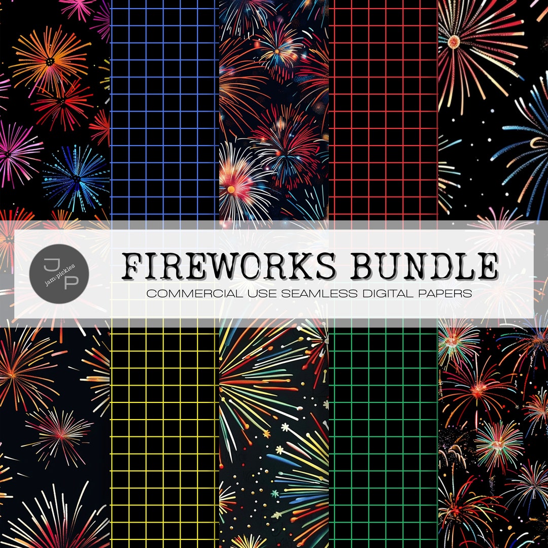 Fireworks Digital Paper Pack, Seamless Designs, Instant Download ...