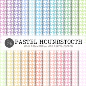 Hahnentritt digitales Papier Muster, nahtlos, 24 Pastell Papier Pack, kommerzielle Nutzung Sofort-Download - Scrapbook, Hintergrund, Tapete