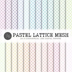 Gitter-Mesh-Digital-Papier-Muster, Nahtlos, 24 Pastell Papier Pack, kommerzielle Nutzung Sofort-Download - Scrapbook, Hintergrund, Tapete