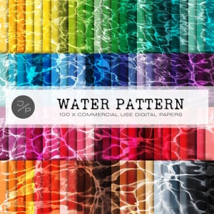 100 Wasser Textur Digitales Papier, Wassermuster, sofortiger Download für kommerzielle Nutzung - Scrapbook, Hintergrund, Tapete, Planer, Journal Papiere
