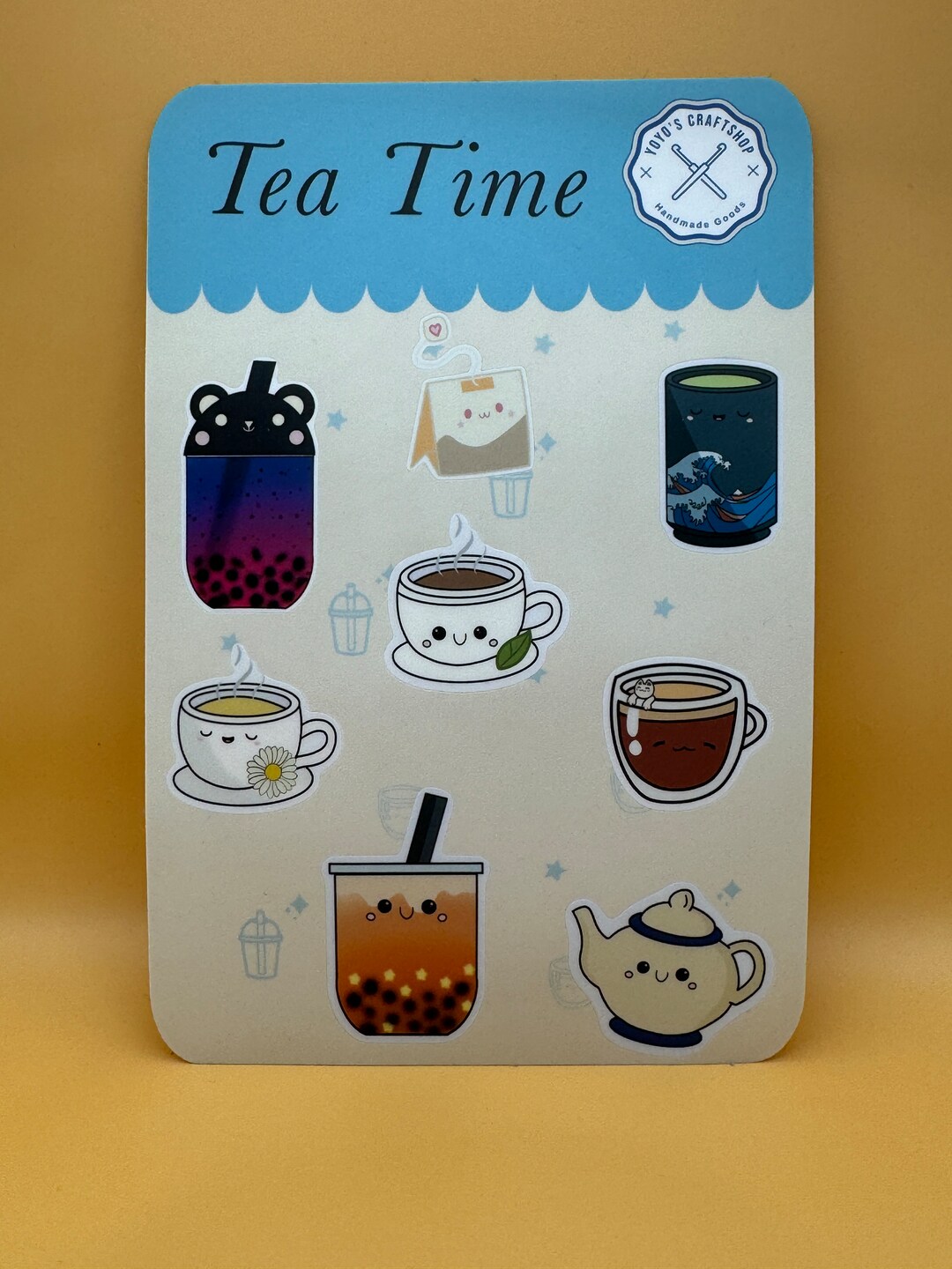Tea Time Vinyl Sticker Sheet | Water Resistant Sticker for Laptops ...