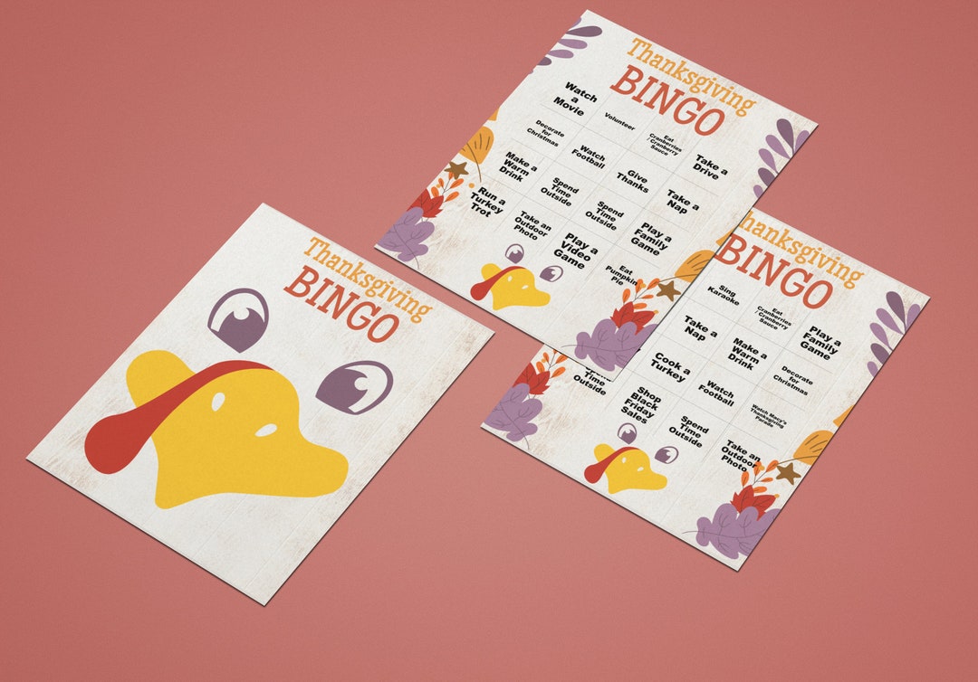 Thanksgiving Bingo 20 Printable Thanksgiving BINGO Cards 20 Scrambled