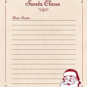 A Letter to Santa | Digital Santa Letter Template | Printable Santa Letter