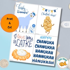Cartes de voeux de Hanoucca, cartes de Hanoucca pour enfants, Hanoucca imprimable