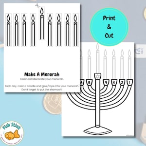 Machen Sie eine Menorah Chanukka, Kinder Chanukka Aktivität, Chanukka Printable