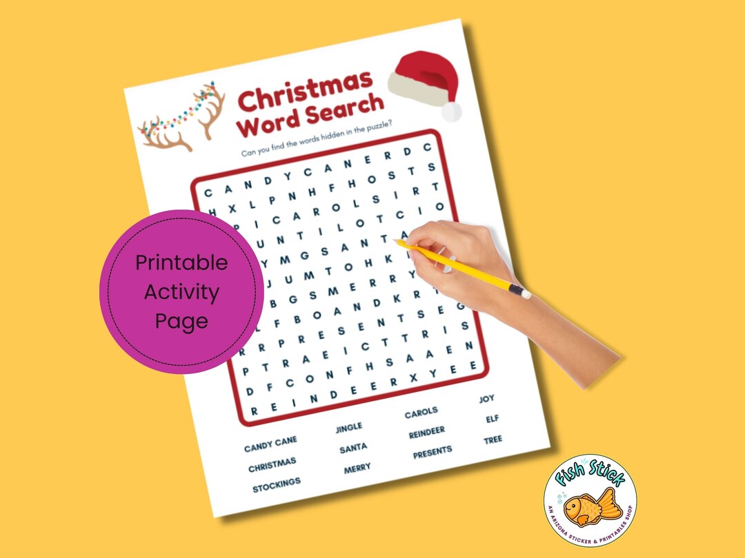 Christmas Word Search, Kids Christmas Word Search, Kids Christmas ...
