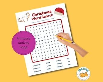 Búsqueda de palabras navideñas, Búsqueda de palabras navideñas para niños, Actividad navideña para niños, Navidad imprimible