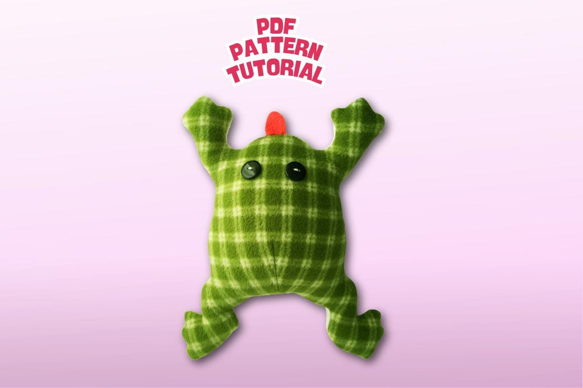 Frog Plush Sewing Pattern PDF | Cute Stuffed Frog Toy | Stuffed Animal ...