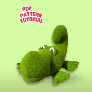 Baby Crocodile Plush Sewing Pattern | Cute Alligator Stuffed Toy PDF Tutorial | Easy Felt or Fleece Animal Pattern for Beginners | Lizard