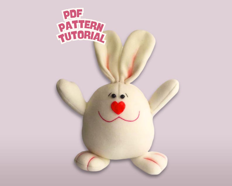 Bunny Plush Sewing Pattern | Soft Toy PDF Tutorial | Easy Felt Bunny ...
