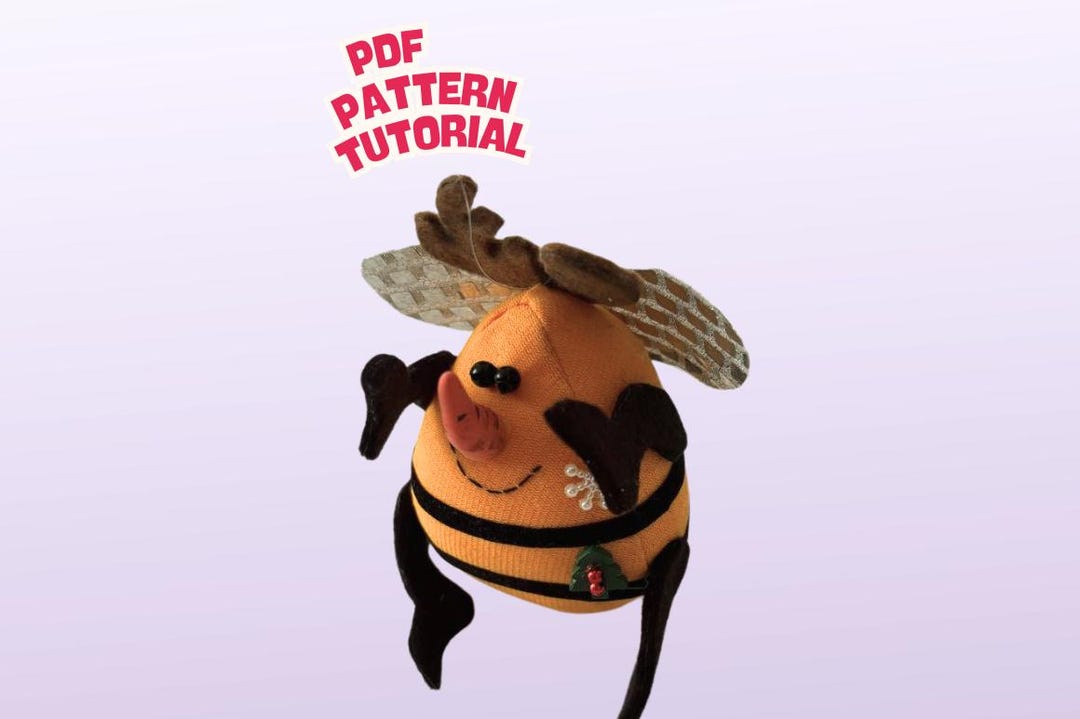 Bee Plush Sewing Pattern PDF – Mini Hanging Bee Ornament, Easy Soft Toy ...
