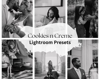 Cookies and Creme LIGHTROOM PRESETS, Black and White Presets, Monochrome Filter Presets, Instagram Blogger Website Post Filters, Minimalist