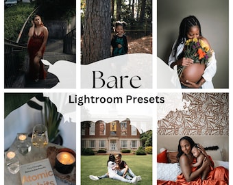 Bare LIGHTROOM PRESETS, Minimalist Aesthetic Photo Filter, Social Media Influencer Preset, Brown Skin Image Presets, IG Photo Mobile Presets