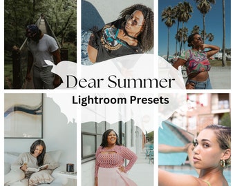 Dear Summer LIGHTROOM PRESETS, Instagram Photo FIlters, IG Post Preset Template, Photo Editing Tools, Melanin Insta Photo Preset Effects