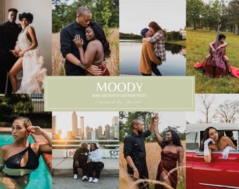 5 Moody Lightroom presets, dark skin lightroom presets, Professional Photography Filters, presets for melanated skin