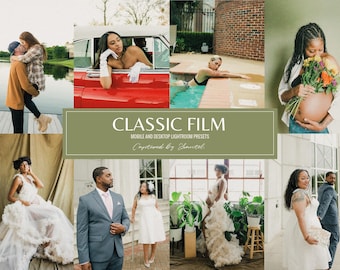 5 Classic Film Lightroom presets, dark skin mobile lightroom presets, Professional Photography Filters, presets for melanated skin